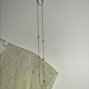 Gold necklace with floating pearls Korea